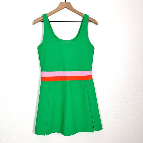 Beach Riot Remi Ribbed Tennis Dress Island Green Pink Size Large - Picture 3 of 8